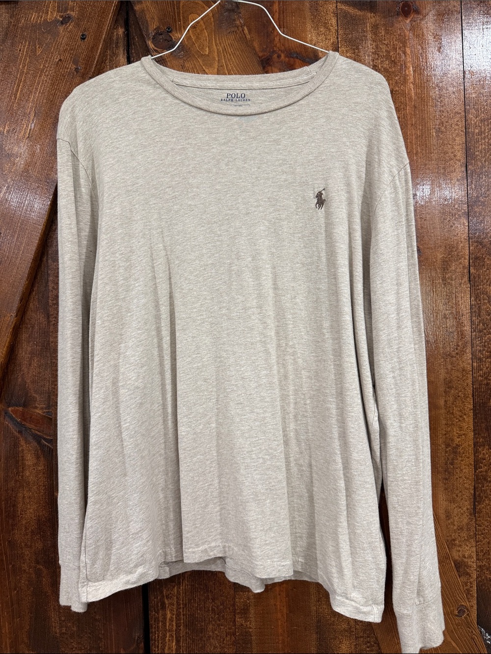 Polo by Ralph Lauren Long Sleeve Tee in Light Beige